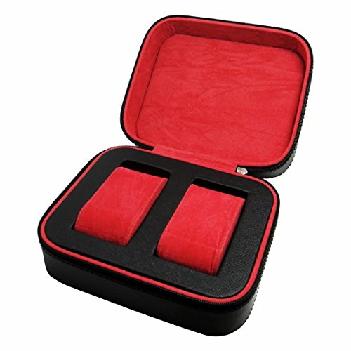 Preisvergleich Produktbild SANQIANWANG Armbanduhr Aufbewahrung Display Box Case hochwertigem PVC 2-grid schwarz