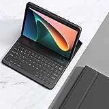 Keyboard Case for iPad Mini A17 Pro/iPad Mini 6th Generation Magnetic Detachable Candy Color Bluetooth Keyboard Cover with Pencil Charging Holder (Black)