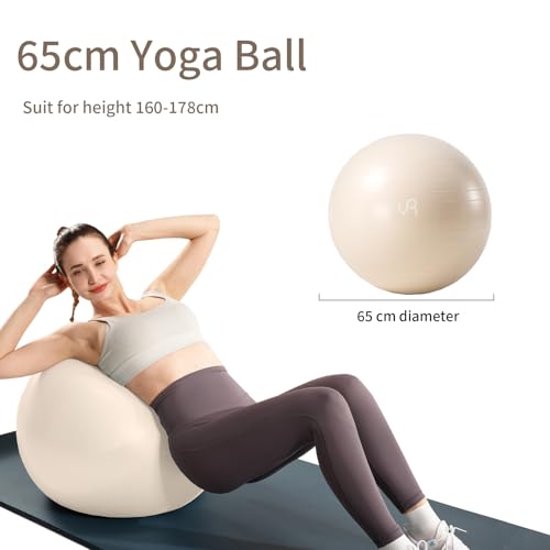 Anti Burst Yoga Bal 65cm Extra Dikke Gym Bal met Inhalatiebuis Antislip Oefenbal voor Yoga Pilates Arbeid Ballen Stoel voor Balans Core Training - Afbeelding 4