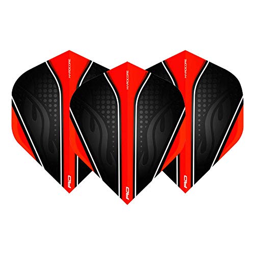 RED DRAGON Hardcore Radical Nero e Viola Volo Dart Standard di Spessore Extra - 4 Set per Confezione (12 Voli Dart in Totale