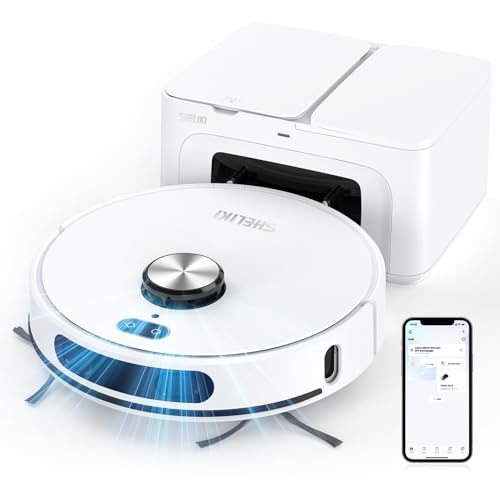 SHELIKI Robot Vacuum and Mop Combo, 3-in-1 Robotic Vacuums Cleaner with 70-Day Self-Emptying Base BXX