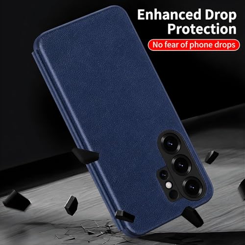 Image of Galaxy S25 Ultra Series Intelligent View Side Window Flip Case Compatible with Galaxy S25 Ultra Smart Window Display Case (Blue, Sumsung Galaxy S25 Ultra 5G)