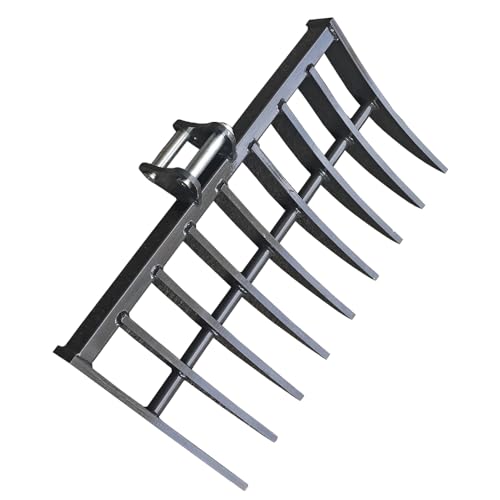 Wallemac Land Clearing Root Rake 36“ Width for Kubota Mini Excavator U15,U17, KX018 Models or Similar Machines with 30MM Pins