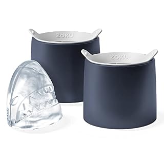Ice Molds, Large Easy-Release Ice Cube for Craft Cocktails, Set of 2, Shark