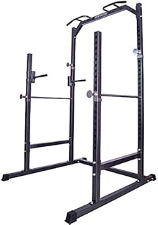 GYM MASTER Heavy Duty Half Power Cage Weight Lifting Squat Rack & Dip Station Tower