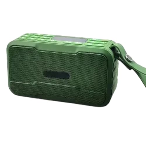 Haut-parleur Bluetooth mini FM vert avec caisson de basses et micro