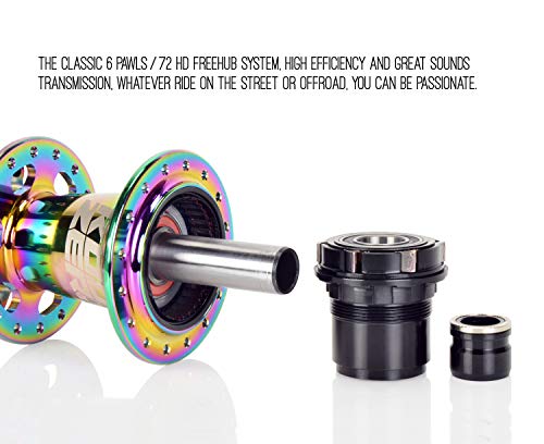 Bestpartscom Koozer Xm490 Pro Mtb Hub 32 Hole 6-Bolts Disc Brake Colorful Plating High-Strength Quick Release Front 9X100Mm Rear 10X135Mm 6Pawls 72Hd For Shimano 8-11S & Sram 8-10S #TOP3