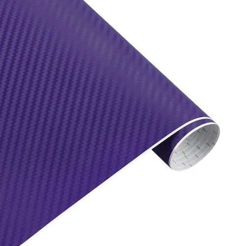 Vinilo fibra carbono 3D adhesivo morado 50cm para envoltura exterior