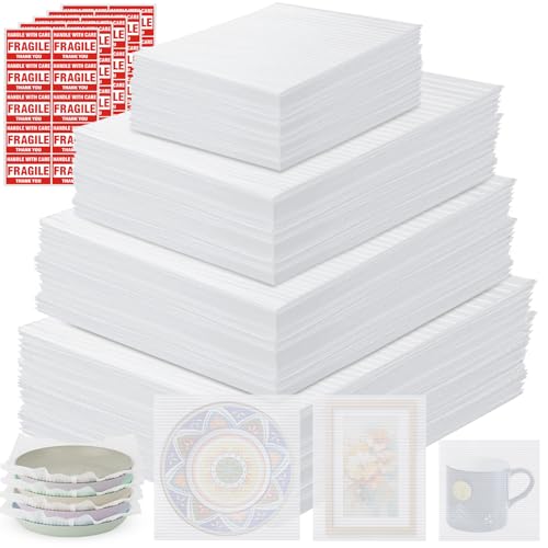250 Foam Pouches and Sheets in 3 sizes with 50 fragile labels