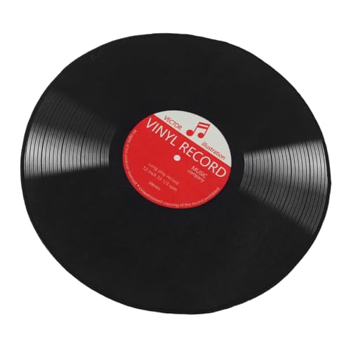 Homoyoyo Alfombra Redonda de Vinilo Estilo Retro para Sala de Música y Hogar, Antideslizante, Absorbente de Sonido, Material de Poliéster, Diseño Creativo y Vintage