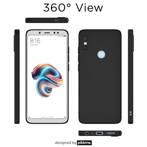 Image of Outlouders Back Cover for Redmi Note 5 Pro | Camera Protection | Durable Soft Matte Silicone Bumper Case (Black)