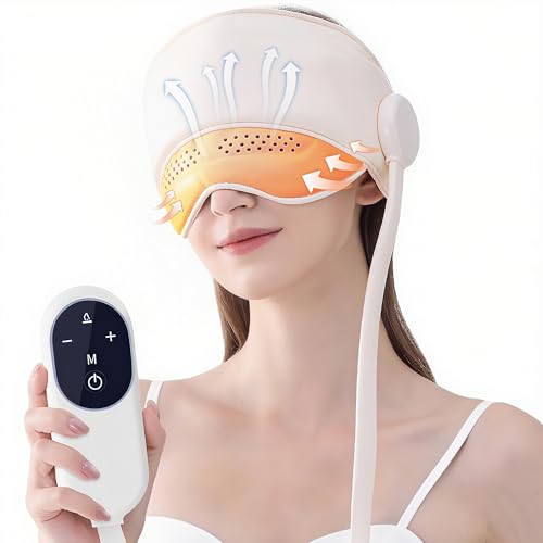 Angju Head Massager Electric Scalp Massage with 3 Heat Modes Rechargeable Head and Eye Massager with 6 Zone Massage for Stress Relief Headaches Fatigue Head Messenger for Rest & Relaxation
