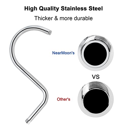 Nearmoon High Rise S Shape Shower Extension Arm, Shower Head Extender Shower Arm With Flange, Standard 1/2" Connection- Bathroom Accessory, 13 Inch (Chrome Finish) #TOP2