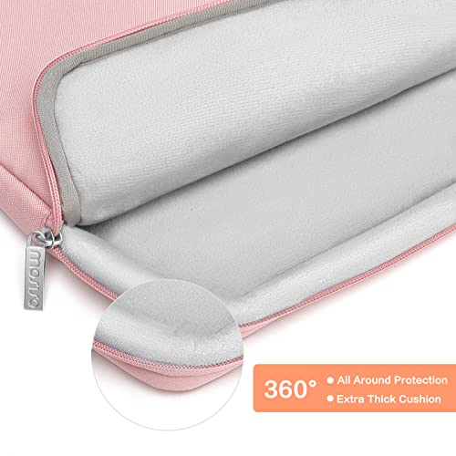 Mosiso 360 Protective Laptop Sleeve Compatible With Macbook Air/Pro, 13-13.3 Inch Notebook, Compatible With Macbook Pro 14 2023-2021 A2779 M2 A2442 M1, Horizontal Bag With Belt&Right Pocket, Pink #TOP2
