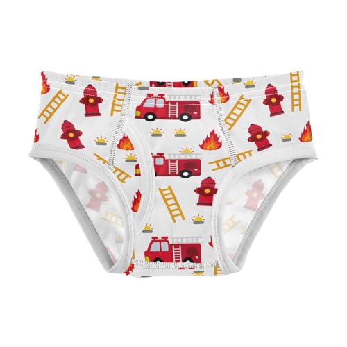 Boys' Underwear Cotton Little Boys Fire Truck Briefs Soft Toddler Underwear 2T-8Y