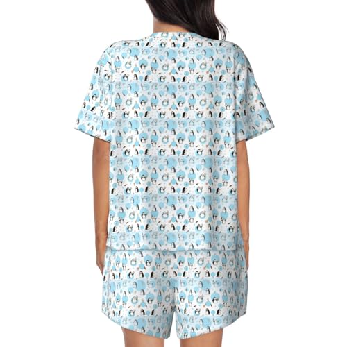Ropa de dormir informal y pijama de pingüinos para mujer transpirable 5