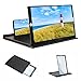 9.8 Inch Phone Screen Amplifier, Wireless Mobile Phone Magnifier with Wood Stand, HD Anti Radiation Eye Protection Video Enlarger for Home Theater Experience (Black)