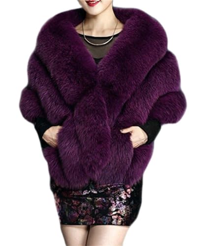 FOLOBE Women Thicken Faux Fur Wrap Shawls Bridal Wedding Scarves Jacket Stoles