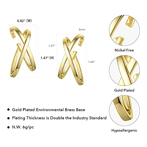 Ef Enfashion Geometric Twisted Line Ear Cuff Silver Gold Plated Cross Ear Cuffs With Stone Clip On Earrings Women Men #TOP1