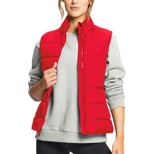 Women's Puffer Vests Slim Fit Full Zip Quilted Sleeveless Puffy Jacket for Womens Water-Resistant Outdoor Sport Coat