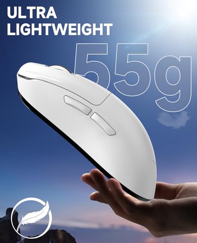 Image of VGN Dragonfly F1 MOBA Wireless Gaming Mouse, 55g Ultralight, PAW3395 26K DPI Optical Sensor, Optimized Tactile Click Feel, Anti-Slip Silver Coating Grip, 4000Hz Polling Supported, Esports Mouse, White