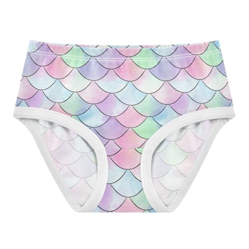 Joisal Cotton Girls Underwear Toddler Pastel Mermaid Colorful Cute Panties Girl Cartoon Underpants Briefs 2t