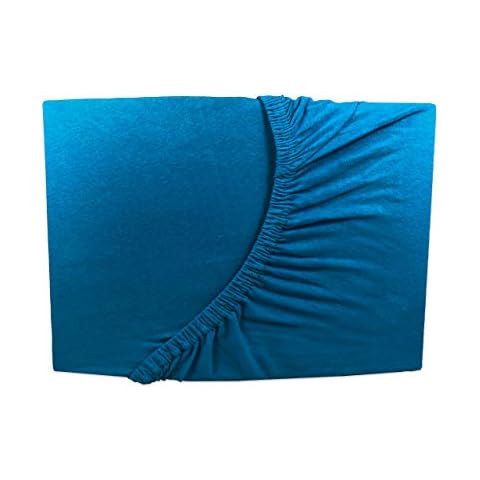 Arle-Living Topper fitted sheet - 180 x 200 - 200 x 200 cm petrol jersey box spring bed cover (petrol) Cover