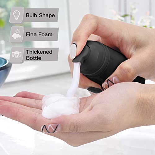 2oz Foam Bottle, Empty Travel Foaming Pump Dispenser for Hand Soap, Lash Cleanser, Shampoo (3PCS, Black)3