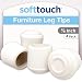 SoftTouch 4441595N Anti-Skid Rubber Furniture Feet, 7/8", White