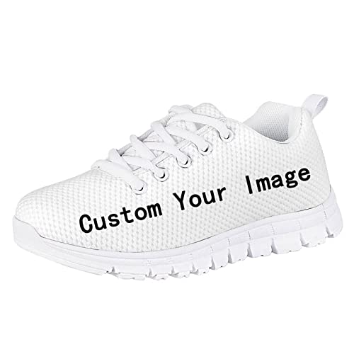 HUIACONG Customizable Kids Tennis Sneaker Custom Girls Road Running Shoes for Size 10 Boys Personalise Trainers Lightweight Lacing Children Footwear