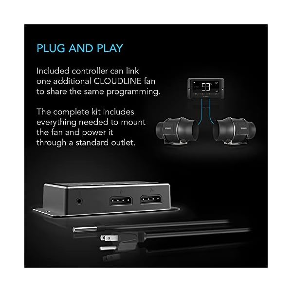 AC Infinity CLOUDLINE T6, Quiet 6” Inline Duct Fan with Temperature Humidity Controller, Bluetooth App - Ventilation… – Bild 6