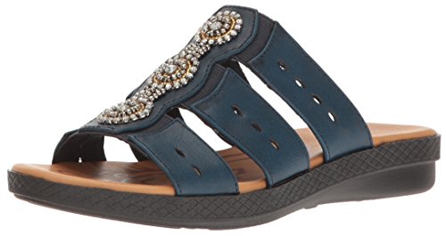 Easy Street womens Nori Flat Sandal, Navy, 10 US