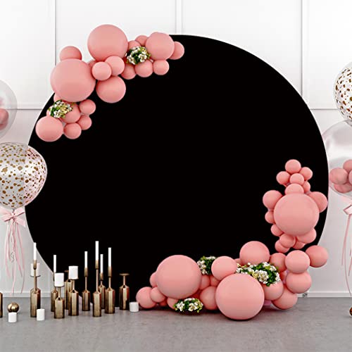SDOTPMT Diameter 5ft Pure Black Round Cover, Abstract Solid Color Circle Backdrop, Adults art Portrait Photo Photography - Image 2