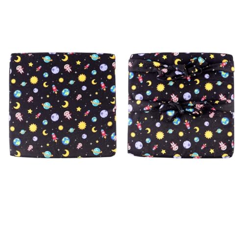 Cojín elevador para trona de tela de sarga negro con estrellas para silla