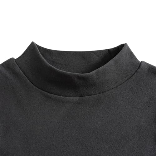 JWWN Kids Mock Turtleneck Thermal Underwear Fleece Shirts Toddler Boys Long Sleeve Lightweight Base Layer Tops (Gray,24M)
