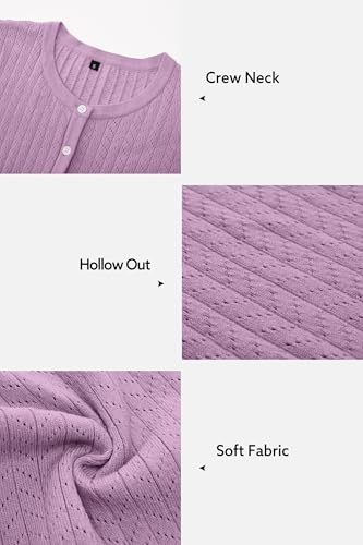 Image of Newshows Womens Cropped Cardigan Sweaters 2026 Spring Lightweight Short Sleeve Bolero Shrug Hollow Out Button Down Tops