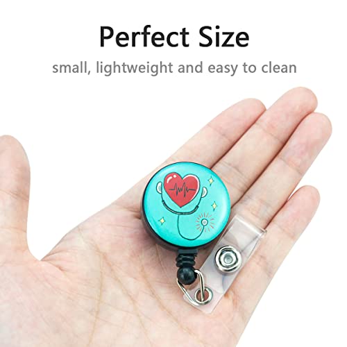 Medical Id Badge Holder For Nurses, Stethoscope Badge Reel Retractable, Cute Badge Clip For Nurse Work Accessories, 8 Pack #TOP1