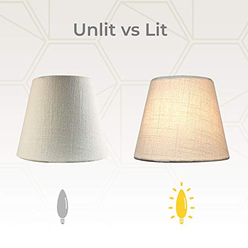 Image of Royal Designs, Inc. CS-1102-5TLNWH-6 Textured Linen Empire Chandelier Shade, 3 x 5 x 4.5, Textured Linen White, 6-Pack