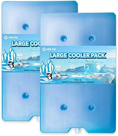 World-Bio Cold Ice Blocks Freezer Pack 2 pcs, Ice Packs for Cooler, Cool Box - Large Reusable Refreezable Freezer Blocks - Quick Freeze & Long-Lasting - Camping, Picnic, Hiking,Travel