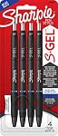 Sharpie S-Gel, Gel Pens, Medium Point (0.7mm), Blue Gel Ink Pens, 4 Count
