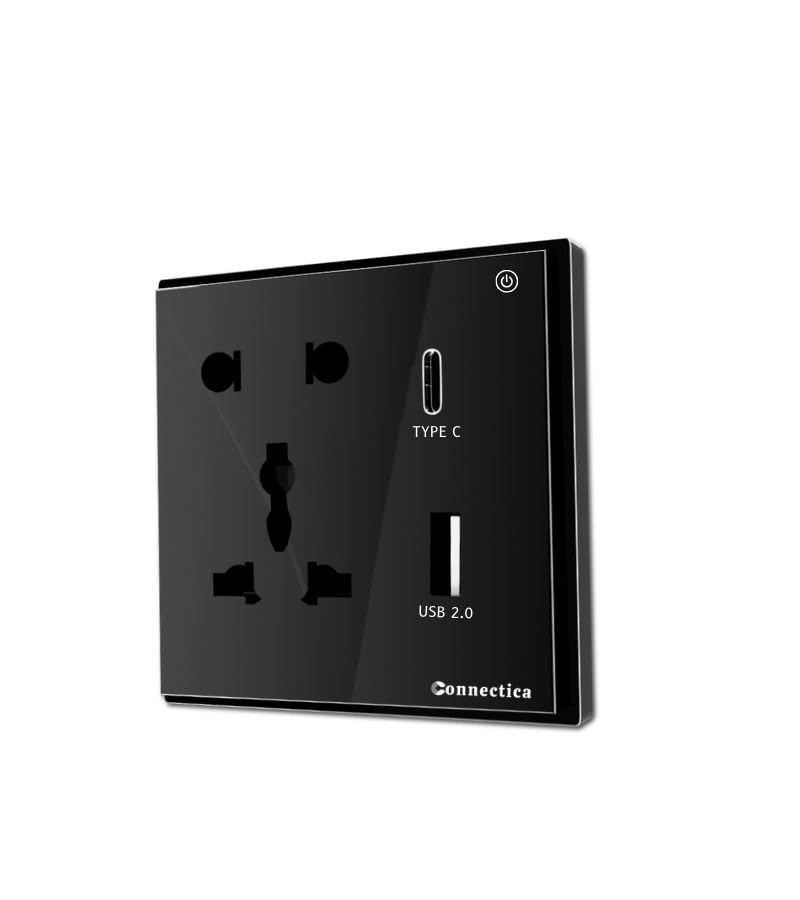 Connectica Universal Socket and PD Charger Switch, Power Delivery Charging Adapter