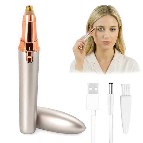 Rasoir Sourcil Femme Electrique, Epilateur Visage Femme avec Lumière LED​​, Rechargeable USB, Adapté aux Sourcils, Lèvres et Bras
