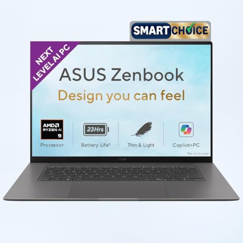 Image of ASUS Zenbook S16 (2026),AMD Ryzen AI 9 465,AMD Radeon iGPU,32GB RAM, 1TB SSD,Touch Screen,OLED, 16 inch (40 cm),Windows 11,M365 Basic(1 Y)* Office 2024,Antrim Gray, 1.50 kg, UM5606GA-SR248WS,Co-Pilot+ PC