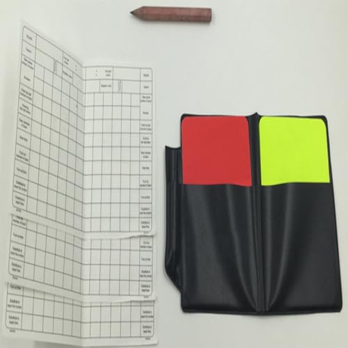 Denash Football Referee Card Set Durable Red and Yellow Cards with Card Wallet for Soccer Matches (Sports Equipment)