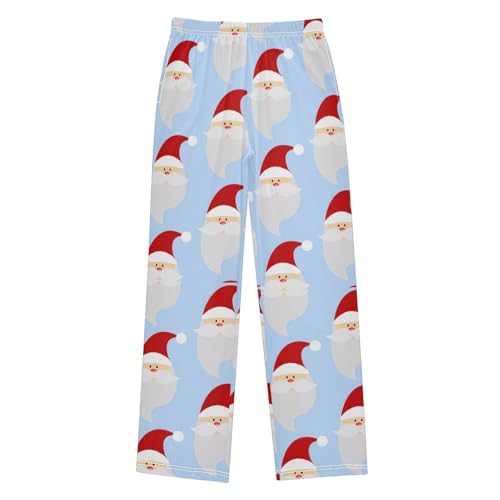 Boys' Pants Christmas Santa Claus Blue Long Bottoms Jogger Pants Elastic Waist Trousers with Pockets S-XL