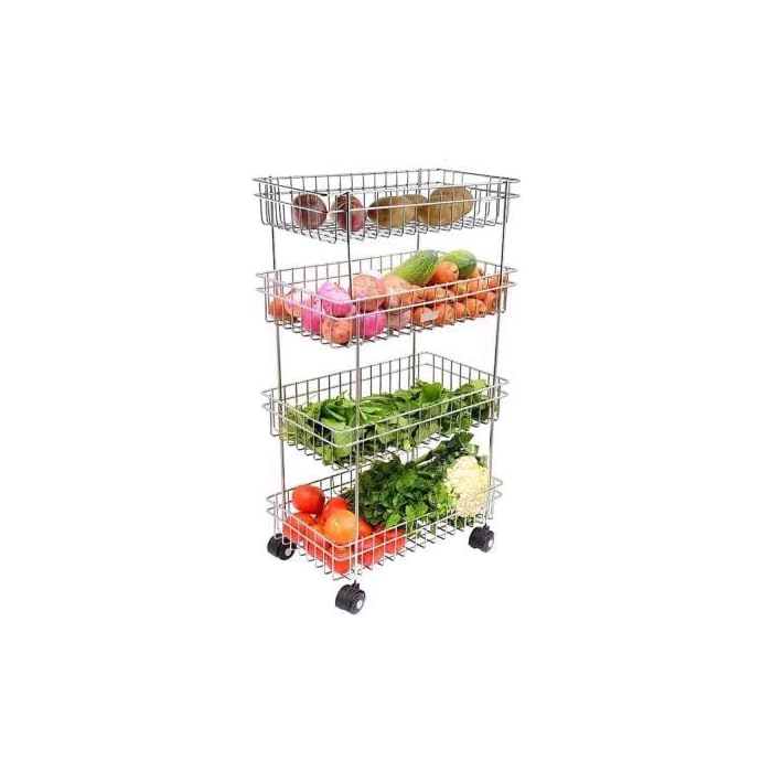 Buy Rebal Stainless Steel Kitchen Perforated Trolley Fruits and