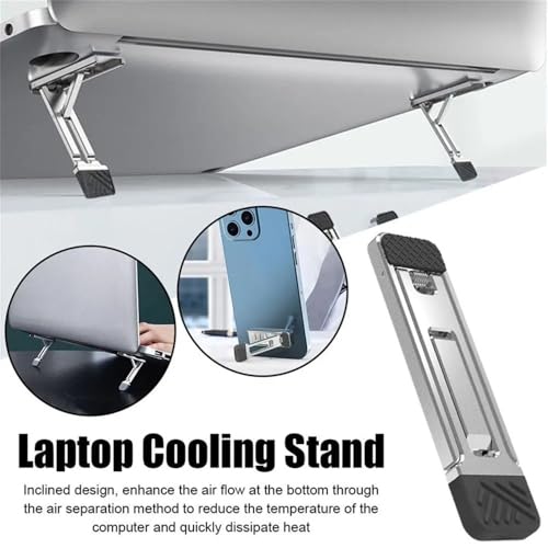 Soporte para laptop mini elevador portátil refrigeración de aluminio base plegable mesa 4