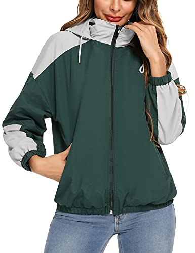 Damen Regenjacke Wasserdicht - Leichte Softshell Übergangsjacke Mit Kapuze