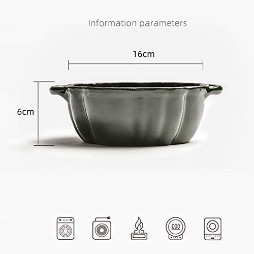 Mini cocotte en fonte avec couvercle – Revêtement en émail résistant en forme de citrouille – Convient pour cuisinière à induction et cuisinière à gaz