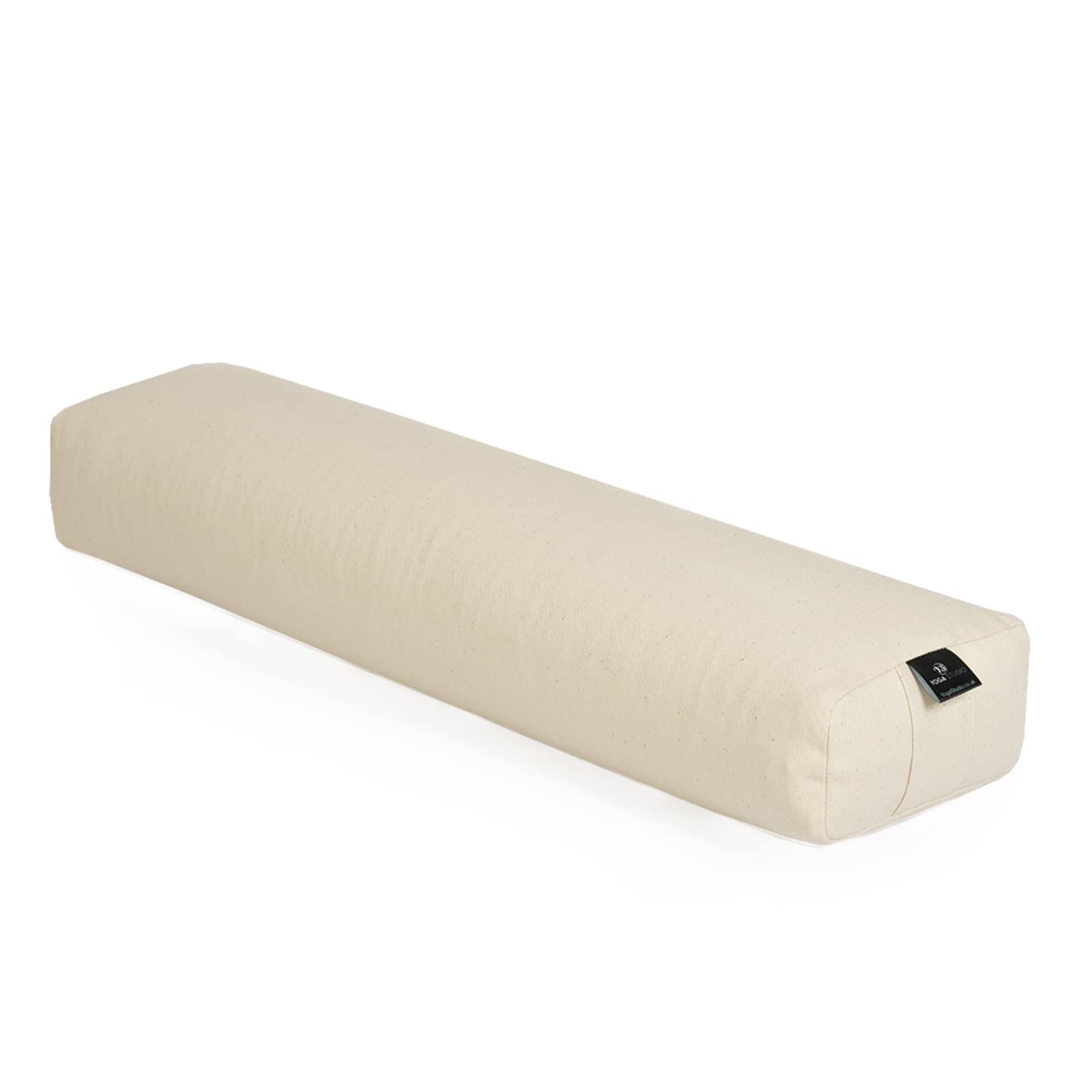 Yoga Studio EU Wałek do gryki Pranayama – 18 cm x 63 cm x 10 cm, medytacja, joga z osłoną z bawełny organicznej, lekki wałek